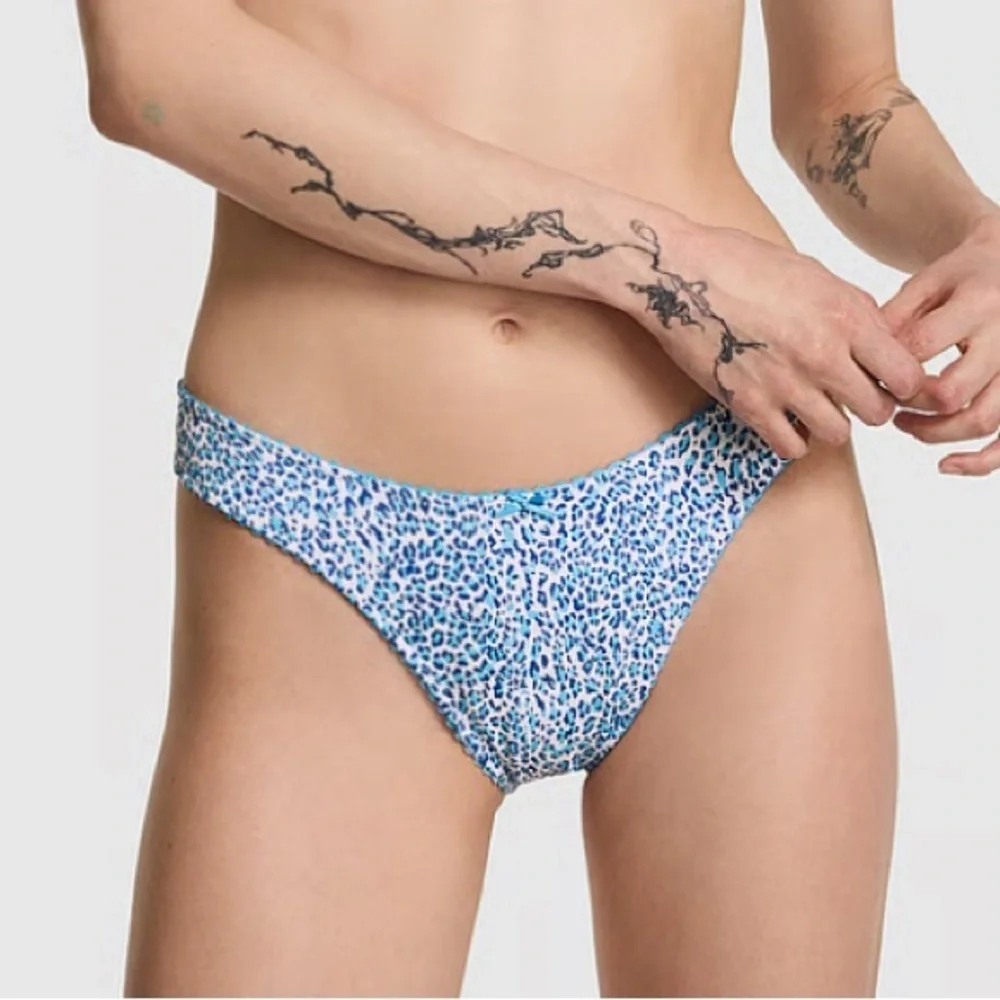New! Frankie's Bikinis golden hour Blue Leopard Bikini Bottom 1537